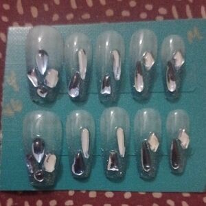Silver Chrome Nail Art Set